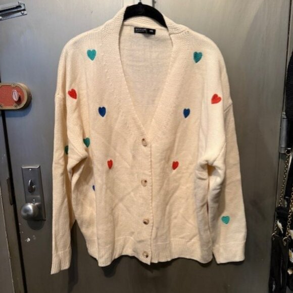Retro V-Neck embroidered heart sweater cardigan - Picture 3 of 16